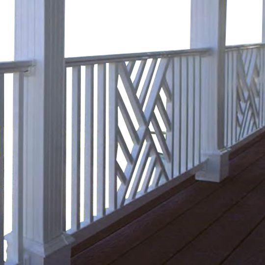 Poly Rail 36" x 8' Cardinal Single Chippendale Vinyl Railing Gloss White