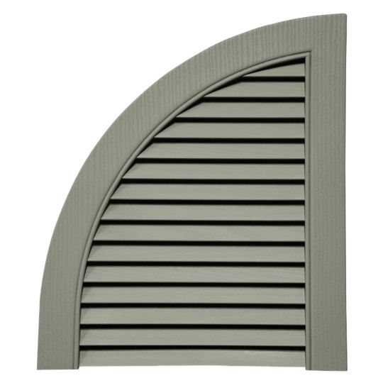 Mid-America Siding Components 14-1/2" x 17" Open Louver Quarter Round Arch Top for Standard Louver Shutters Black