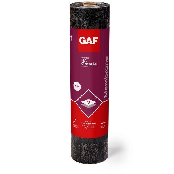 GAF 0.164" 39-5/8" x 32.6' RUBEROID&reg; HW Granule Membrane White