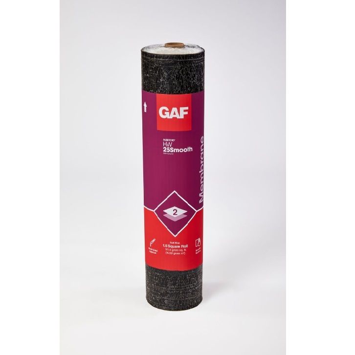 GAF 39-3/8" x 49.2' RUBEROID&reg; HW 25 Smooth Membrane 1.5 SQ. Roll