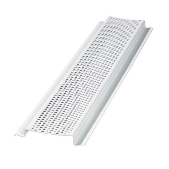 Air Vent Perforated PVC Continuous Soffit Vent - Retrofit Double Leg Return White