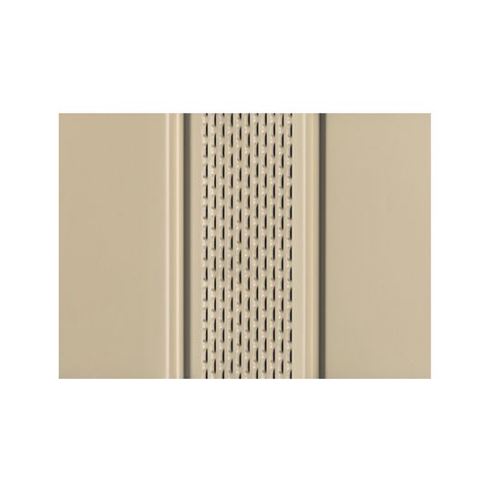 Quality Edge .016" x 12" x 12' TruLine&reg; TS-Series Center Vent Aluminum Soffit White (280)