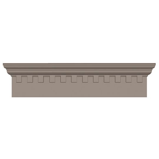 Mid-America Siding Components 73-5/8" x 6" Standard Classic Dentil Window Header with Keystone 1