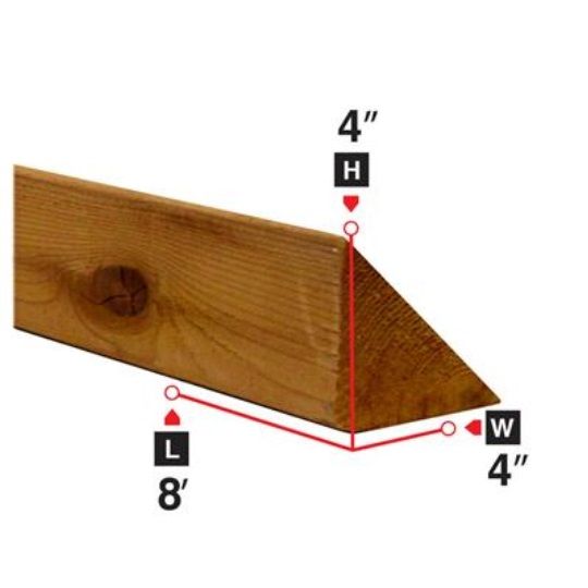 Universal Forest Products 4" x 8' #2 .25 ACQ Wood Cant Southern Yellow Pine