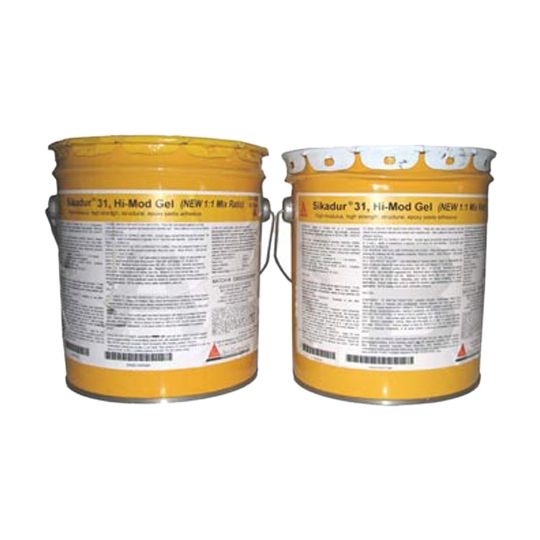 Sika Sikadur&reg; 31 Hi-Mod Gel Epoxy Paste Adhesive Parts A & B - 3 Gallon Kit Concrete Grey