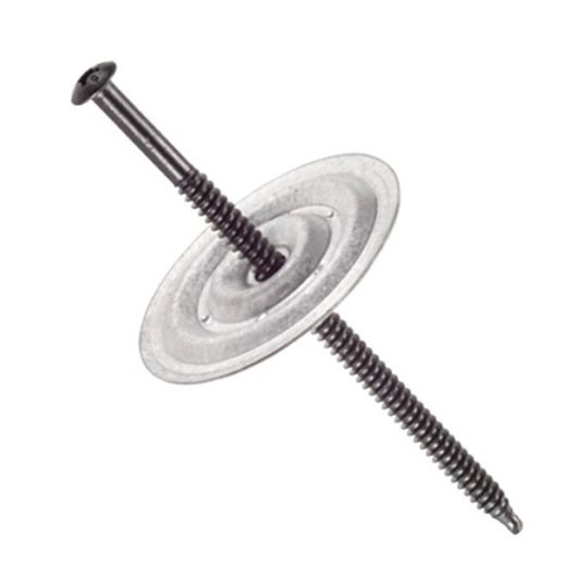 GAF 5" #14 Drill-Tec&trade; Heavy Duty ASAP&reg; 2S Assembled Screws and 2" Steel Barbed Plates Box of 250