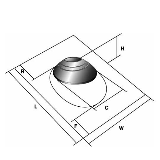 Neverleak Company 1-1/2" to 3" Galvanized Base Roof Flashing