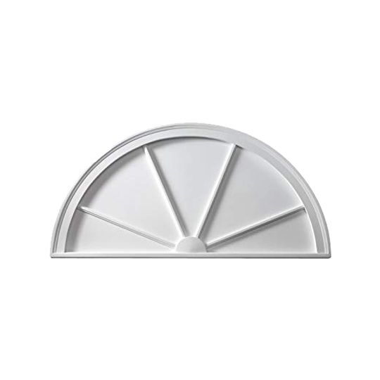 Fypon Molded Millwork 36" x 18" Half-Round Spoked Pediment