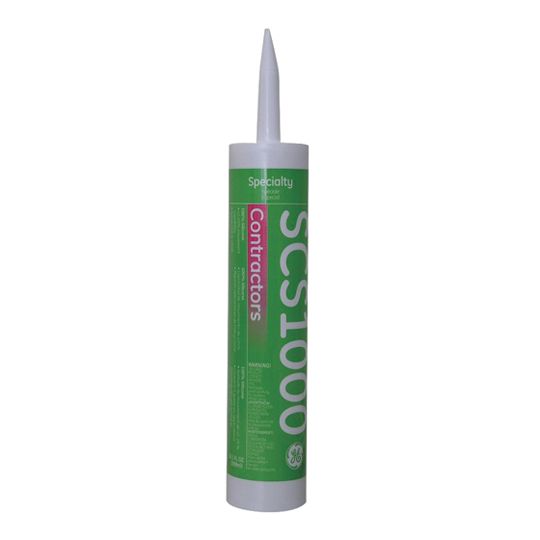 GE 1000 Contractors Silicone Sealant - 10.1 Oz. Tube White