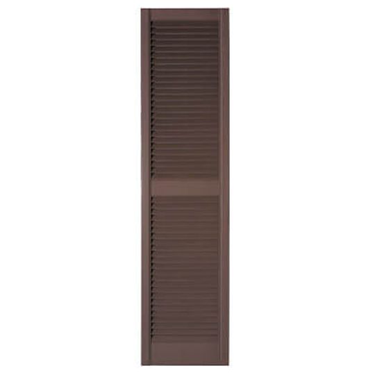 Mastic 15" x 39" Standard Open Louvered Shutters - Regular Style Paintable White