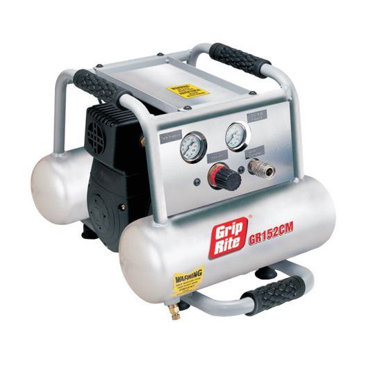 Grip-Rite 2 Gallon Twin Tank Oil-Less Compressor