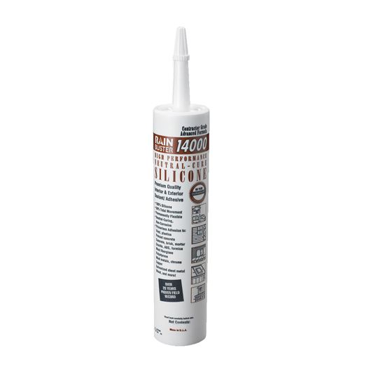 Top Industrial RainBuster&reg; 14000 High Performance Neutral Core Silicone Sealant - 300 ml Tube Clear