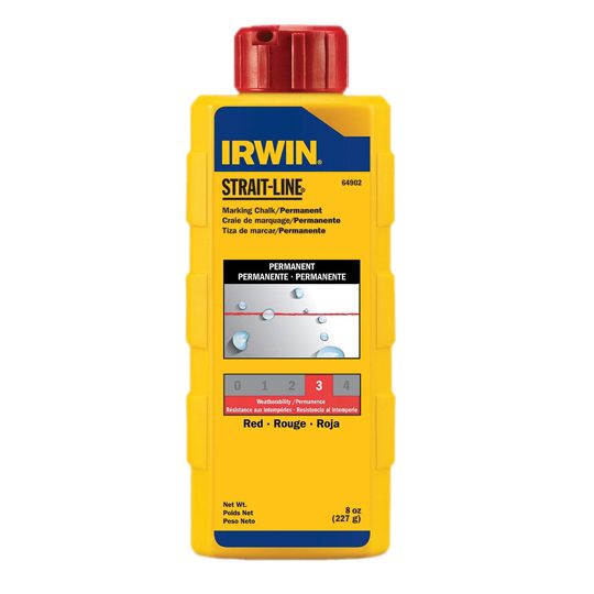 Irwin Tools Permanent Marking Chalk - 8 Oz. Bottle Red