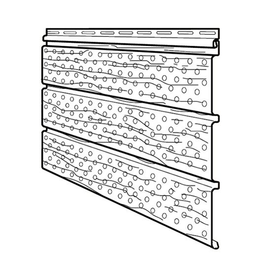 KP Building Products 12" Vent Perforated Woodgrain Triple 4" Soffit Slate