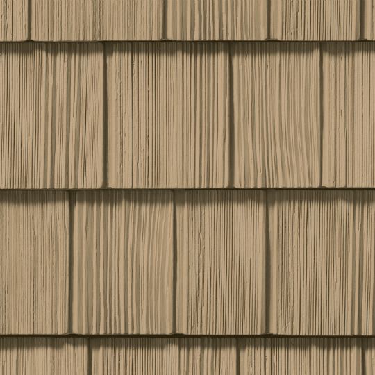 CertainTeed Siding Northwoods&reg; Single 7" Straight Edge Rough-Split Vinyl Shake Siding Desert Tan