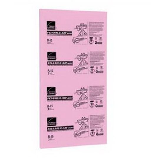 Owens Corning 1-1/2" x 4' x 8' FOAMULAR&reg; 600 High Compressive Strength Extruded Polystyrene (XPS) Rigid Foam Insulation - Square Edge (SE)