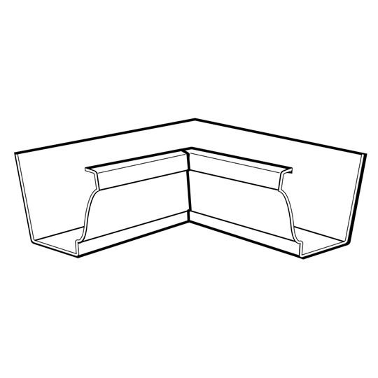 Alsco Metals 6" Aluminum Inside Box Miter 30deg; White