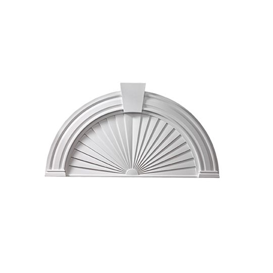 Fypon Molded Millwork 7" Panel Arch with Half-Round Sunburst & Keystone