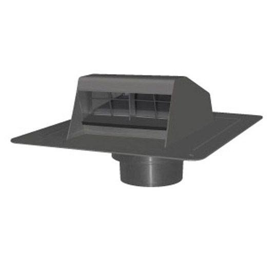 Duraflo Roof Dryer Vent with Flapper & Attached Collar Black