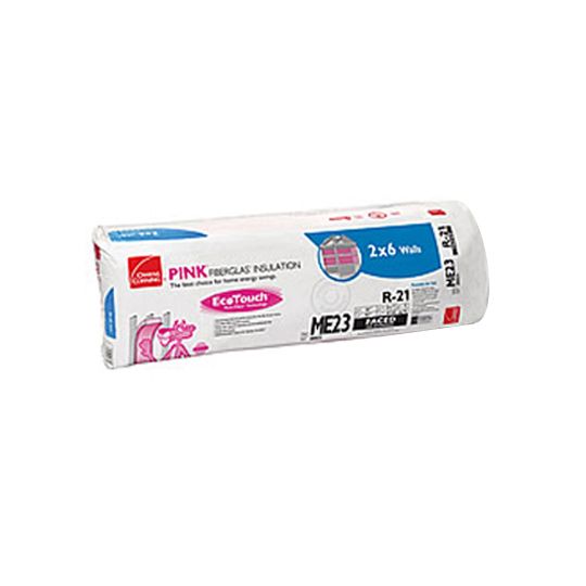 Owens Corning 15" x 93" R-21 ME23 EcoTouch&reg; PINK&reg; Fiberglas&trade; Kraft Faced Insulation with PureFiber&reg; Technology - 67.81 Sq. Ft. Bag