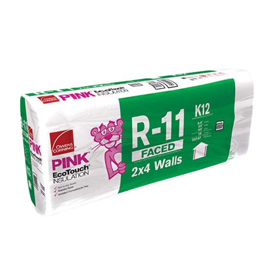 Owens Corning 3-1/2" x 23" x 93" R-11 K12 EcoTouch&reg; PINK&reg; Fiberglas&trade; Kraft Faced Batt Insulation with PureFiber&reg; Technology - 237.67 Sq. Ft. Bag