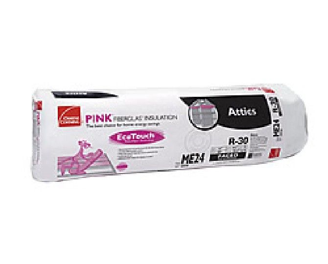 Owens Corning 8-1/4" x 23-3/4" x 48" R-30C K72 EcoTouch&reg; PINK&reg; Fiberglas&trade; Kraft Faced Batt Insulation with PureFiber&reg; Technology - 79.17 Sq. Ft. Bag