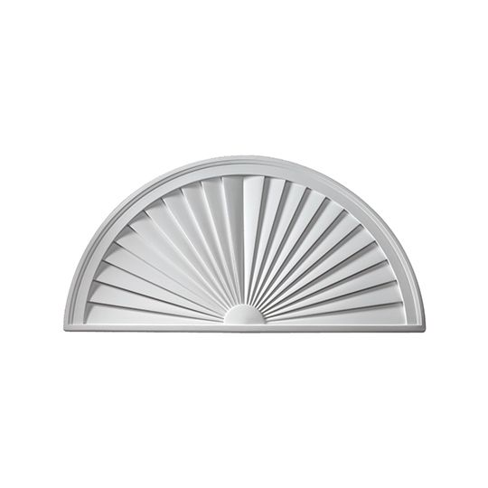 Fypon Molded Millwork 42" x 21" Pediment Half-Round Sunburst