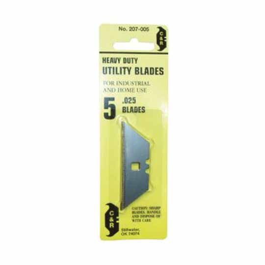 C&R Manufacturing Retail Carded Utility Blades with Holes - Pack of 5