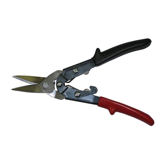 Everhard 10-1/2" Klenk Aviation Snip 1-1/2" Left/Straight Cut with Built-In Wire Cutter Red