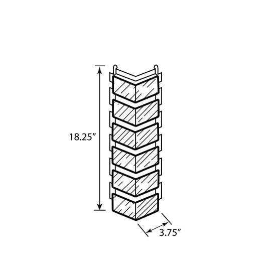 Nailite (Exteria) 18" Hand-Laid Brick 90&deg; Outside Corner Post Buff Blend