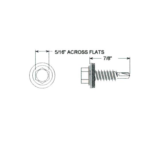 Atas Metals #14" x 7/8" Stitch Screw