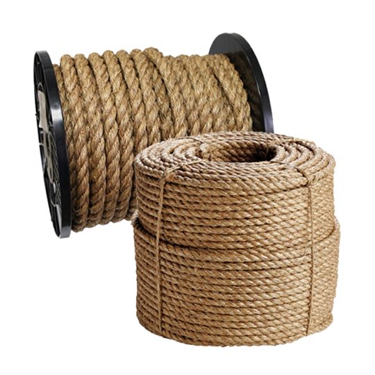 The Brush Man 1/4" x 100' 3-Strand Manila Rope Coilette