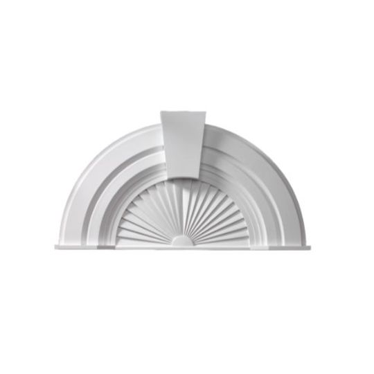 Fypon Molded Millwork 10" Decorative Arch with Sunburst & Keystone