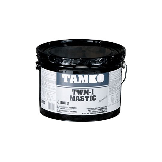 TAMKO TWM-1 Rubberized Bitumen Mastic - 3 Gallon Pail Black