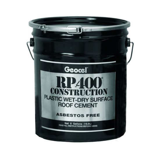 Geocel RP-400 Construction Plastic Wet-Dry Surface Roof Cement - 5 Gallon Lever-Lock Pail Black