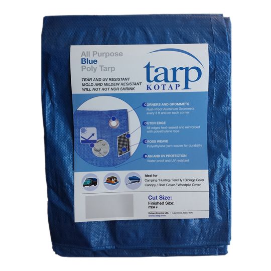 Kotap America 10' x 20' All-Purpose Poly Tarp Blue