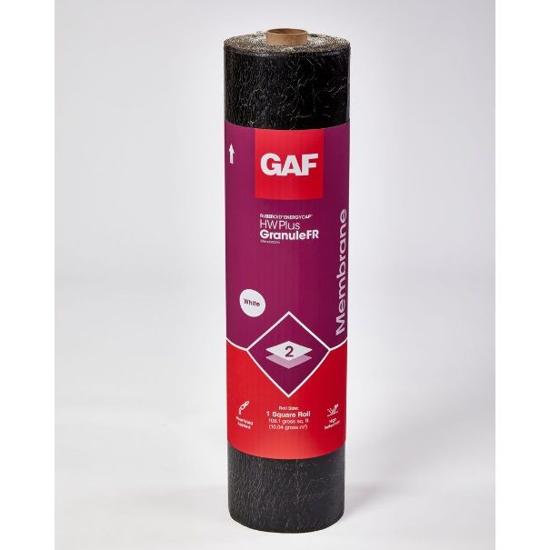 GAF 0.165" 39-5/8" x 32'9" RUBEROID&reg; EnergyCap&trade; HW Plus Granule FR Membrane White