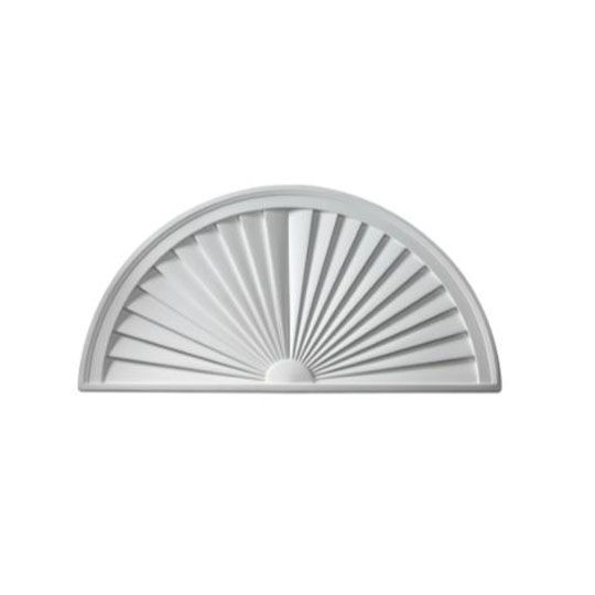 Fypon Molded Millwork 15" x 80" Half-Round Sunburst Pediment