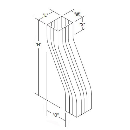 Berger Building Products .019" x 3" x 4" Square Corrugated Painted Aluminum 2" Offsets High Gloss White