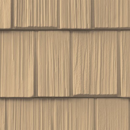 CertainTeed Siding Northwoods&reg; Single 9" Staggered Rough-Split Vinyl Shake Siding Sterling Grey