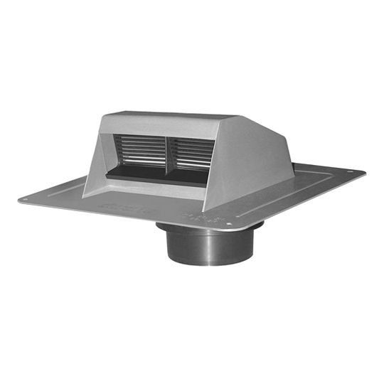 Duraflo Bathroom Exhaust Vent with Flapper & Attached Collar Black