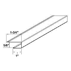 Mastic 5/8" Aluminum J-Channel with 1" Face