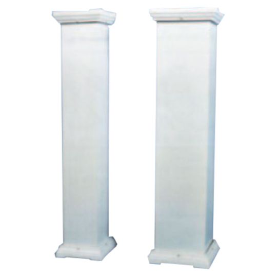 Style-Rite 8" x 10' Smooth Square Column with Cap & Base White