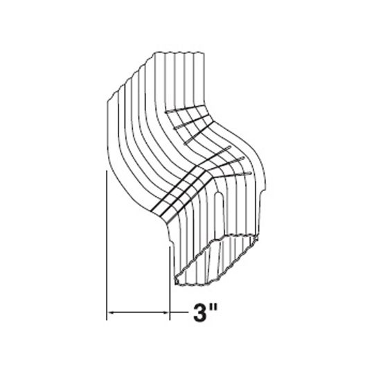 Mastic 2" x 3" Downspout with 3" Offset High Gloss White