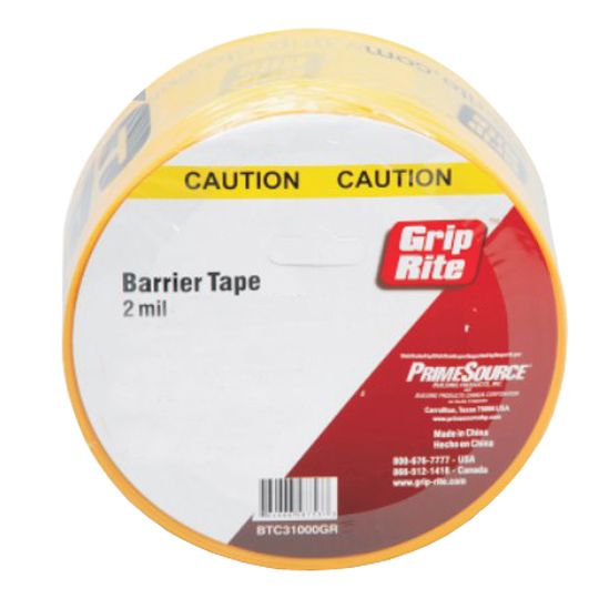 Grip-Rite 3" x 300' Barrier Caution Tape Yellow