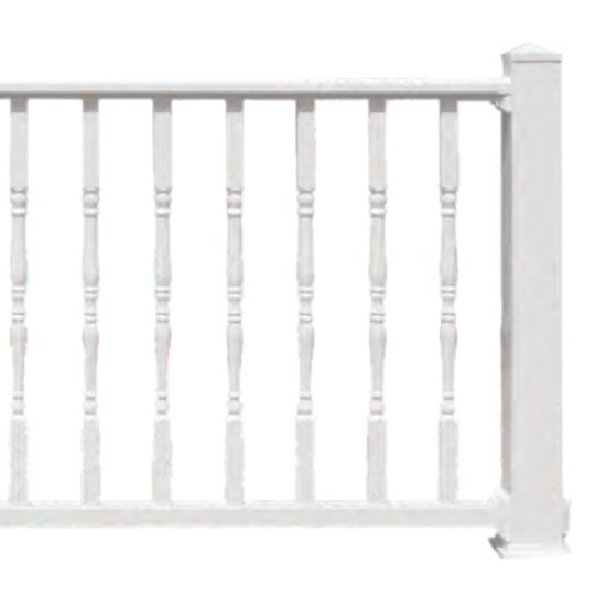 Poly Rail 6' x 36" TRX "A" Series Balusters - Stair with Mounts Gloss White