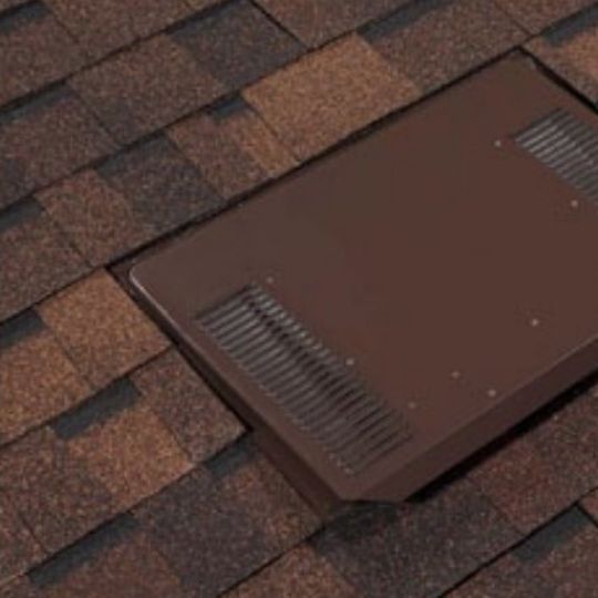 Owens Corning VentSure&reg; Galvanized Low Profile Slant Back Roof Vent with Exterior Louver - Standard Flange Brown