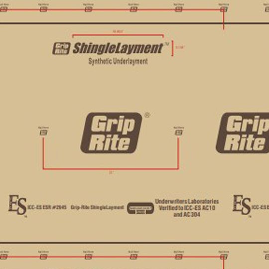 Grip-Rite 4' x 250' ShingleLayment&reg; Synthetic Underlayment - Installer Pattern - 10 SQ. Roll Grey