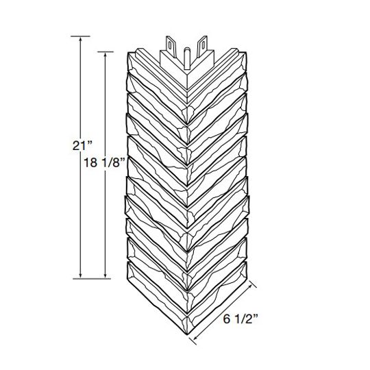 Nailite (Exteria) 21" Premium Stacked Stone 90&deg; Outside Corner Post Santa Fe