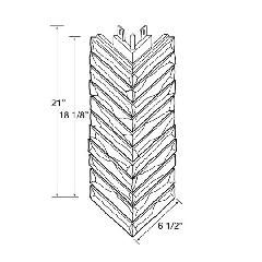 Nailite (Exteria) 21" Premium Stacked Stone 90&deg; Outside Corner Post